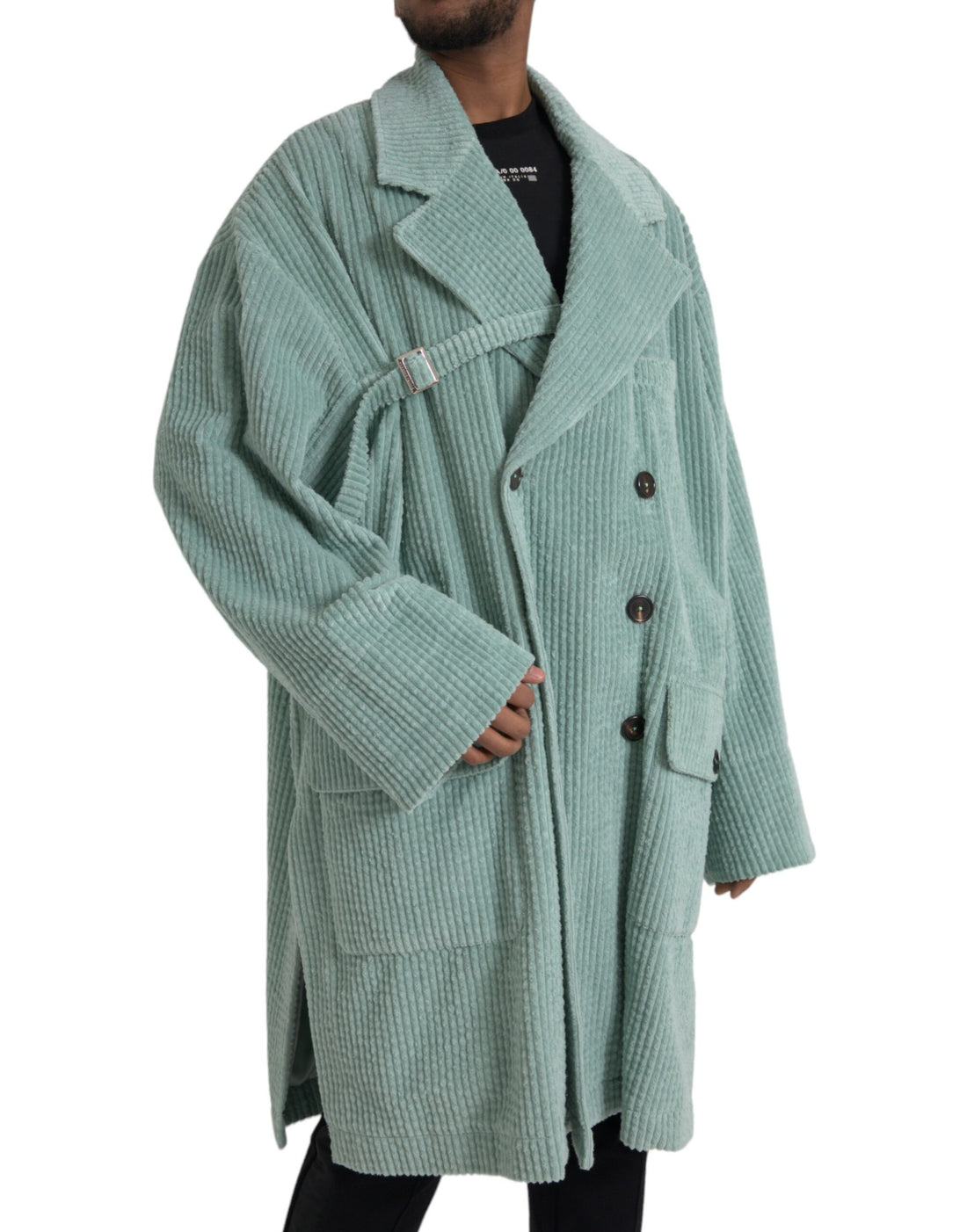 Dolce &amp; Gabbana Blue Double Breasted Corduroy Cotton Jacket