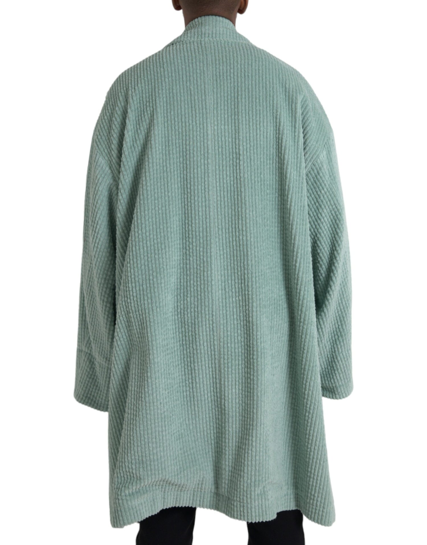 Dolce &amp; Gabbana Blue Double Breasted Corduroy Cotton Jacket
