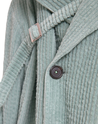 Dolce &amp; Gabbana Blue Double Breasted Corduroy Cotton Jacket
