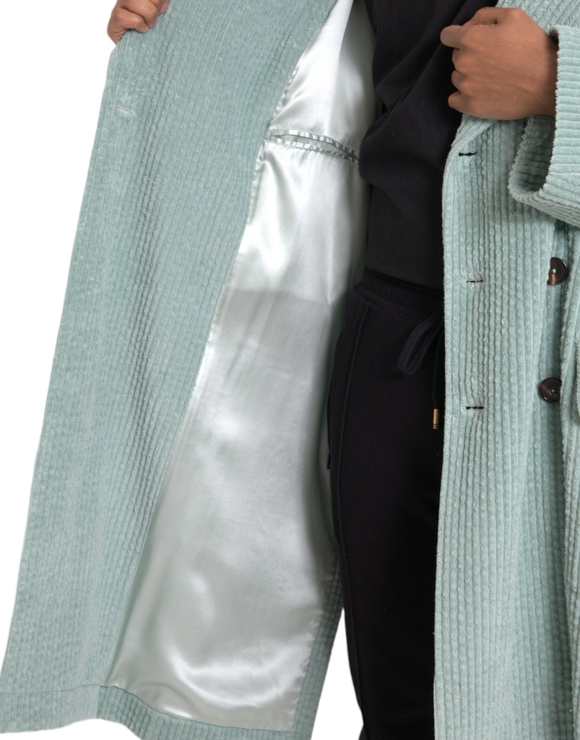 Dolce &amp; Gabbana Blue Double Breasted Corduroy Cotton Jacket