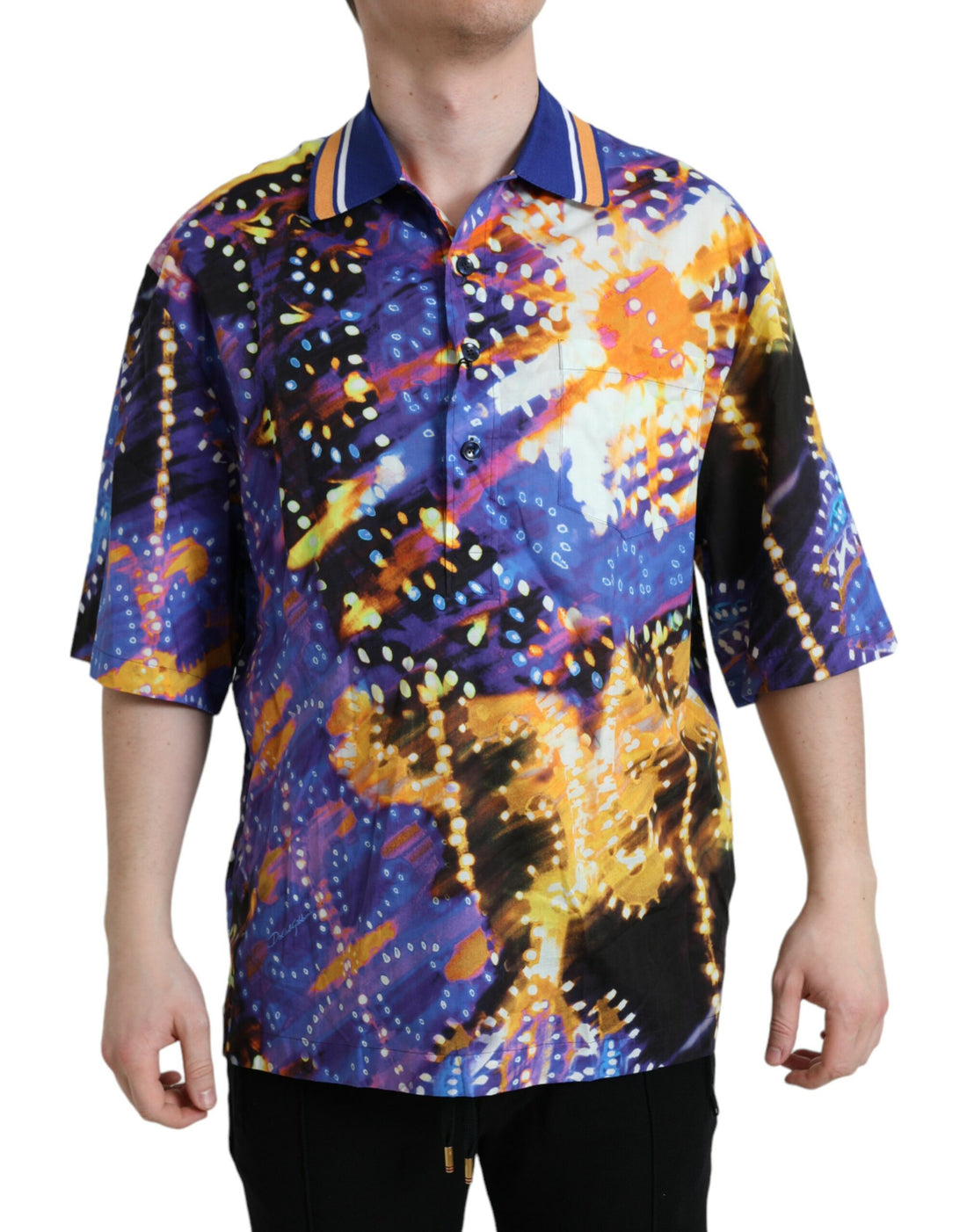Dolce &amp;amp; Gabbana Multicolor Luminarie Print bomull Casual Shirt