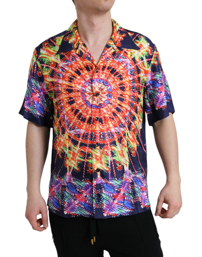 Dolce &amp;amp; Gabbana Multicolor Luminarie Silk Casual Shirt
