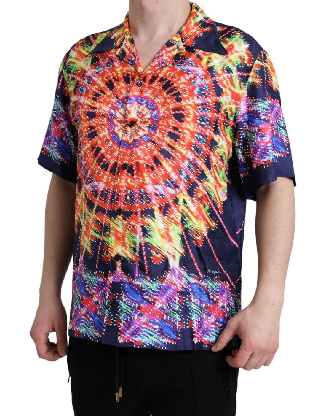 Dolce &amp;amp; Gabbana Multicolor Luminarie Silk Casual Shirt