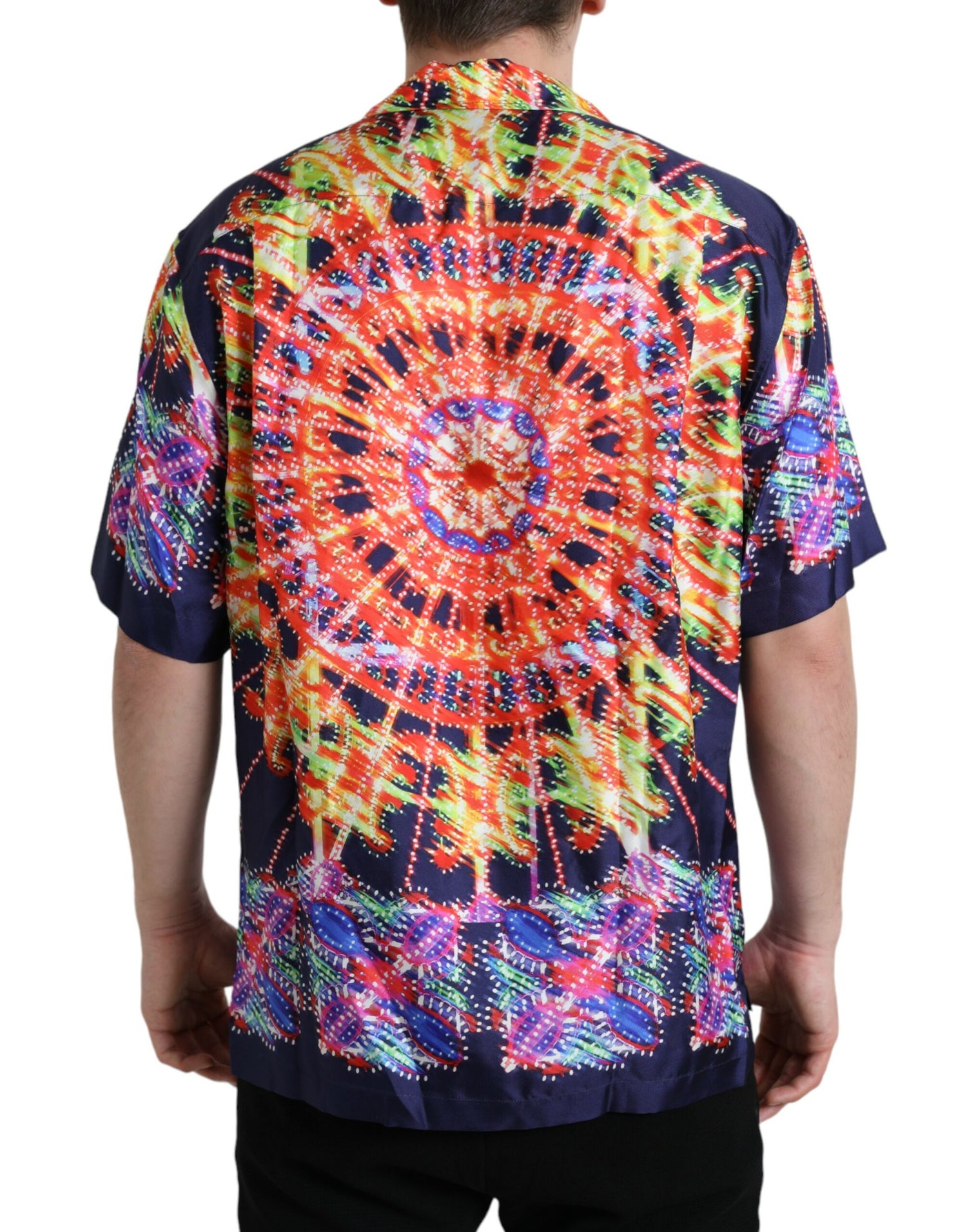 Dolce &amp;amp; Gabbana Multicolor Luminarie Silk Casual Shirt