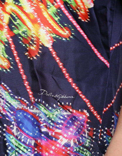 Dolce &amp;amp; Gabbana Multicolor Luminarie Silk Casual Shirt