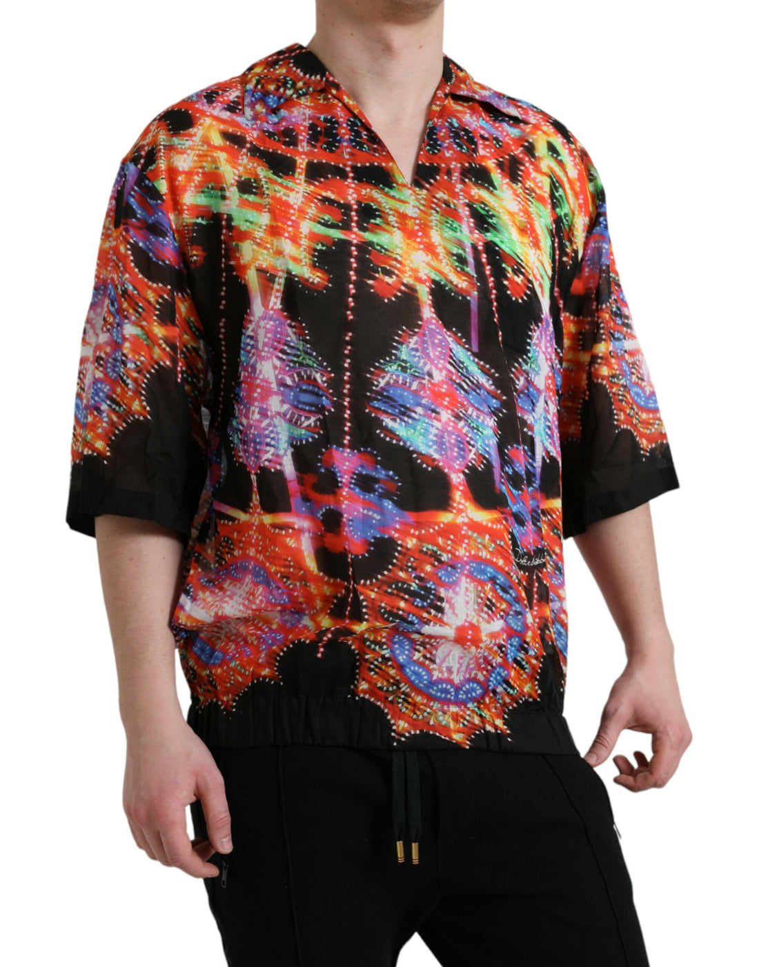 Dolce &amp;amp; Gabbana Multicolor Luminarie Print bomull T-shirt