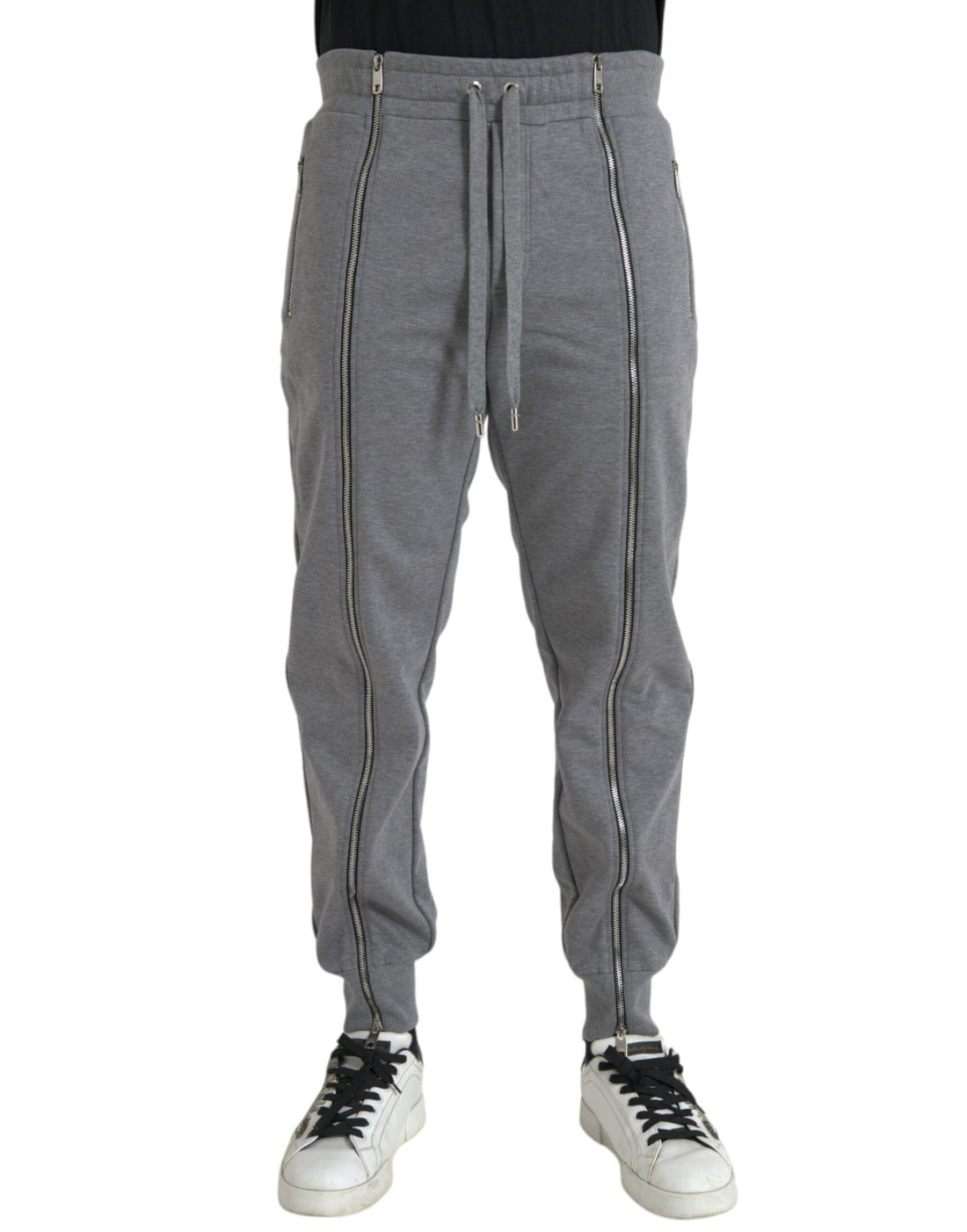 Dolce &amp;amp; Gabbana Grå Bomull Jogger Skinny Träningsbyxor