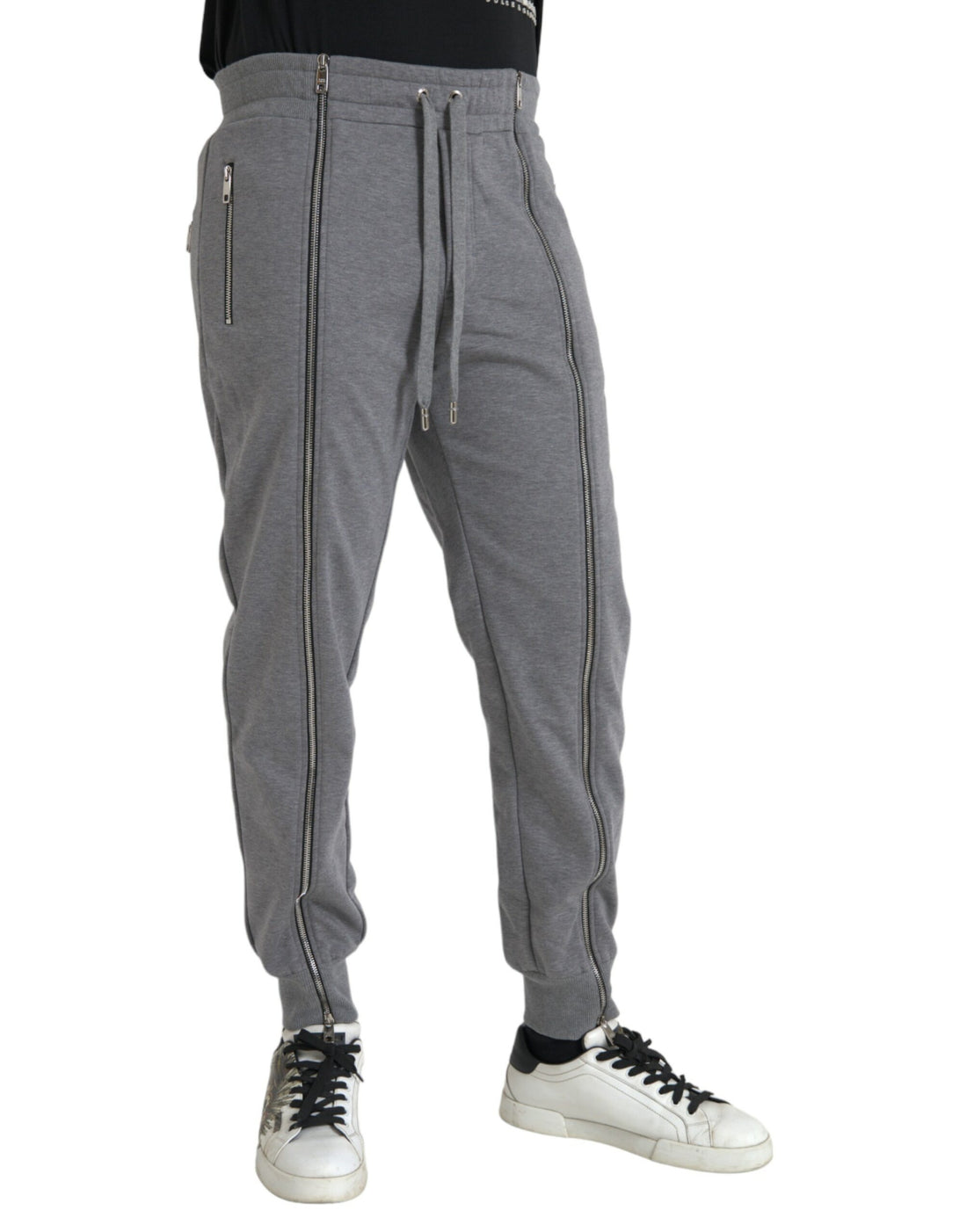 Dolce &amp;amp; Gabbana Grå Bomull Jogger Skinny Träningsbyxor
