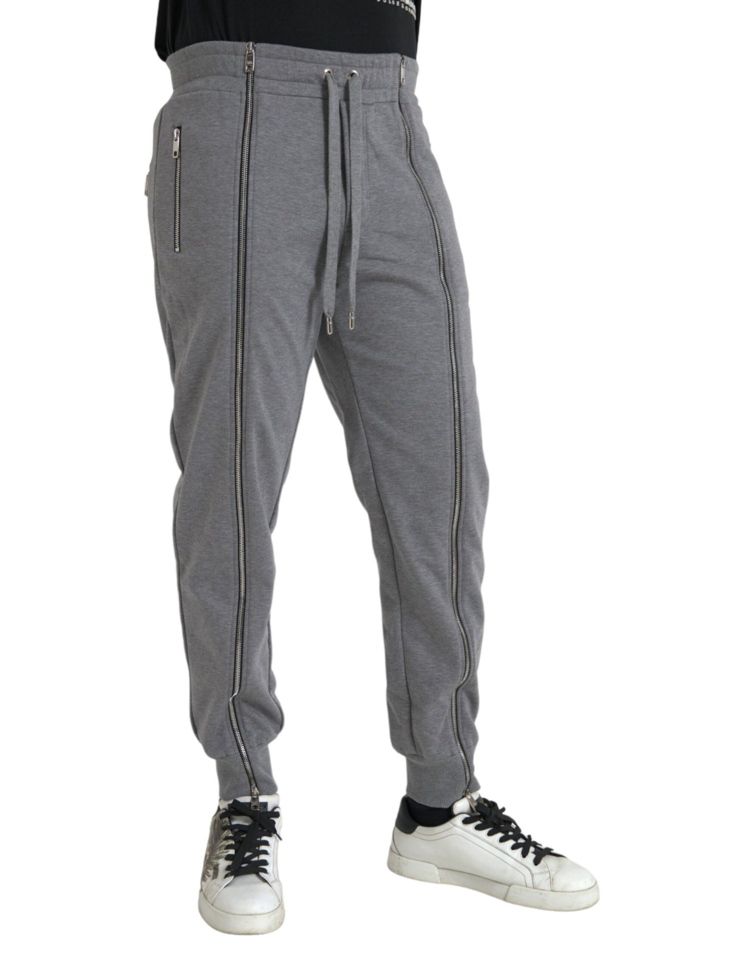 Dolce &amp;amp; Gabbana Grå Bomull Jogger Skinny Träningsbyxor