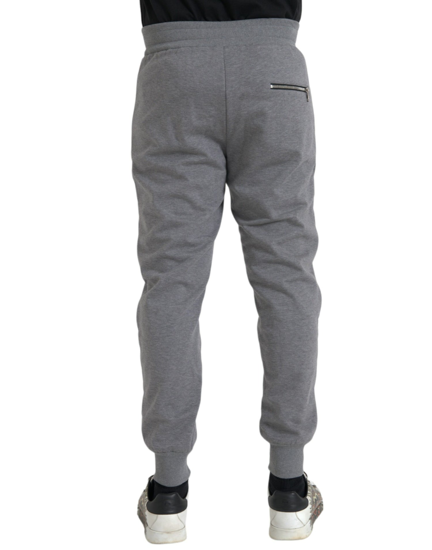 Dolce &amp;amp; Gabbana Grå Bomull Jogger Skinny Träningsbyxor
