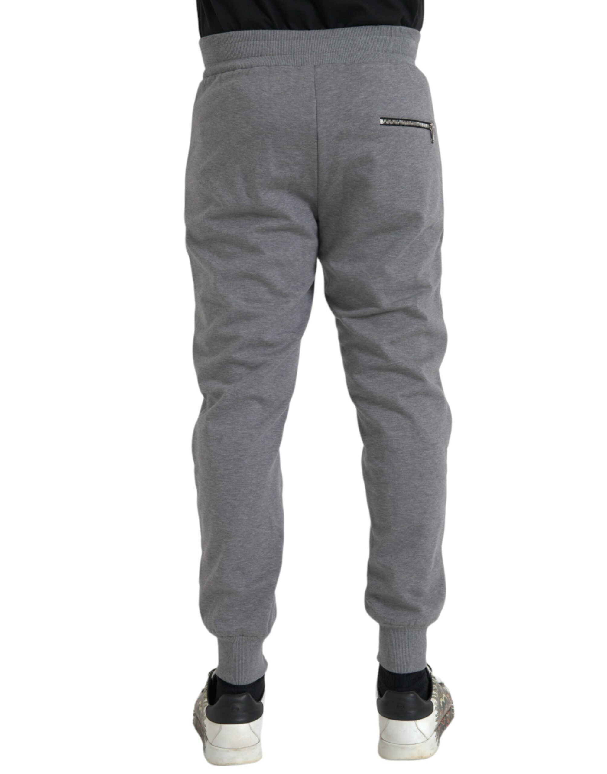 Dolce &amp;amp; Gabbana Grå Bomull Jogger Skinny Träningsbyxor