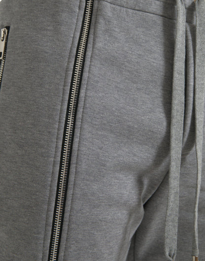 Dolce &amp;amp; Gabbana Grå Bomull Jogger Skinny Träningsbyxor