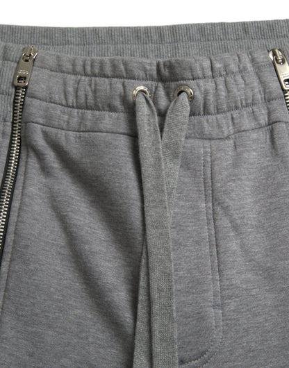 Dolce &amp;amp; Gabbana Grå Bomull Jogger Skinny Träningsbyxor