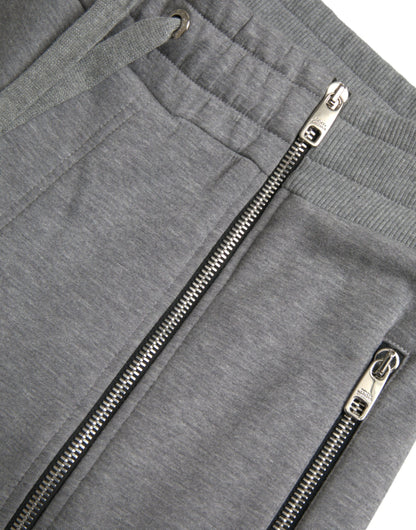 Dolce &amp;amp; Gabbana Grå Bomull Jogger Skinny Träningsbyxor