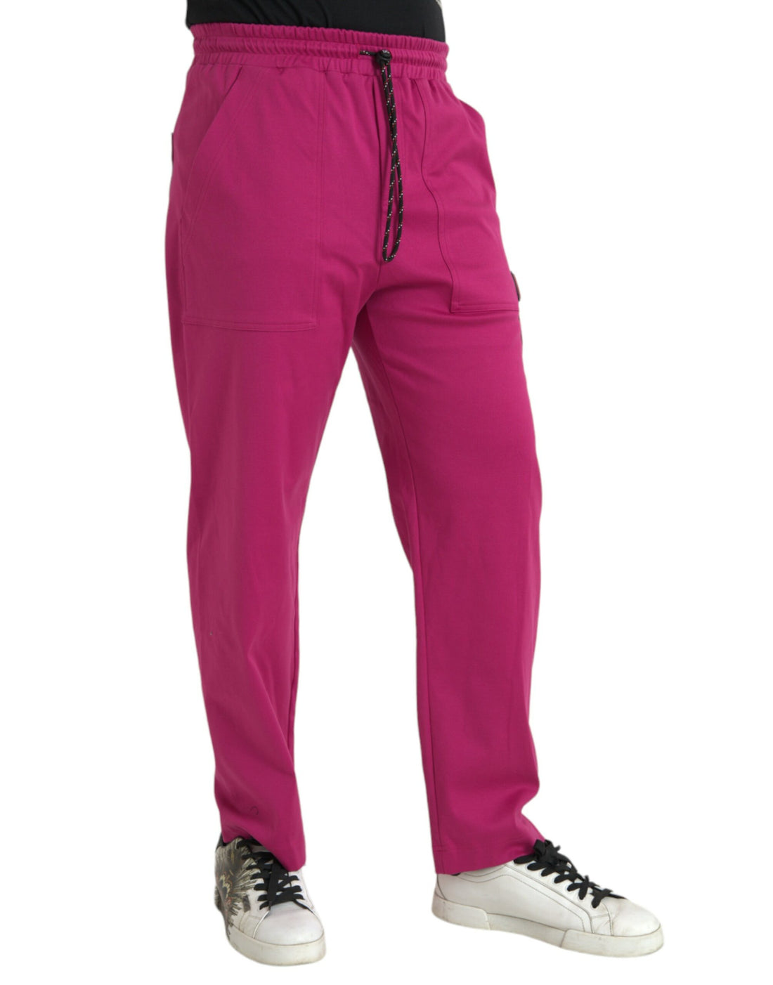 Dolce &amp;amp; Gabbana Rosa Logo Cargo Bomull Jogger Träningsbyxor