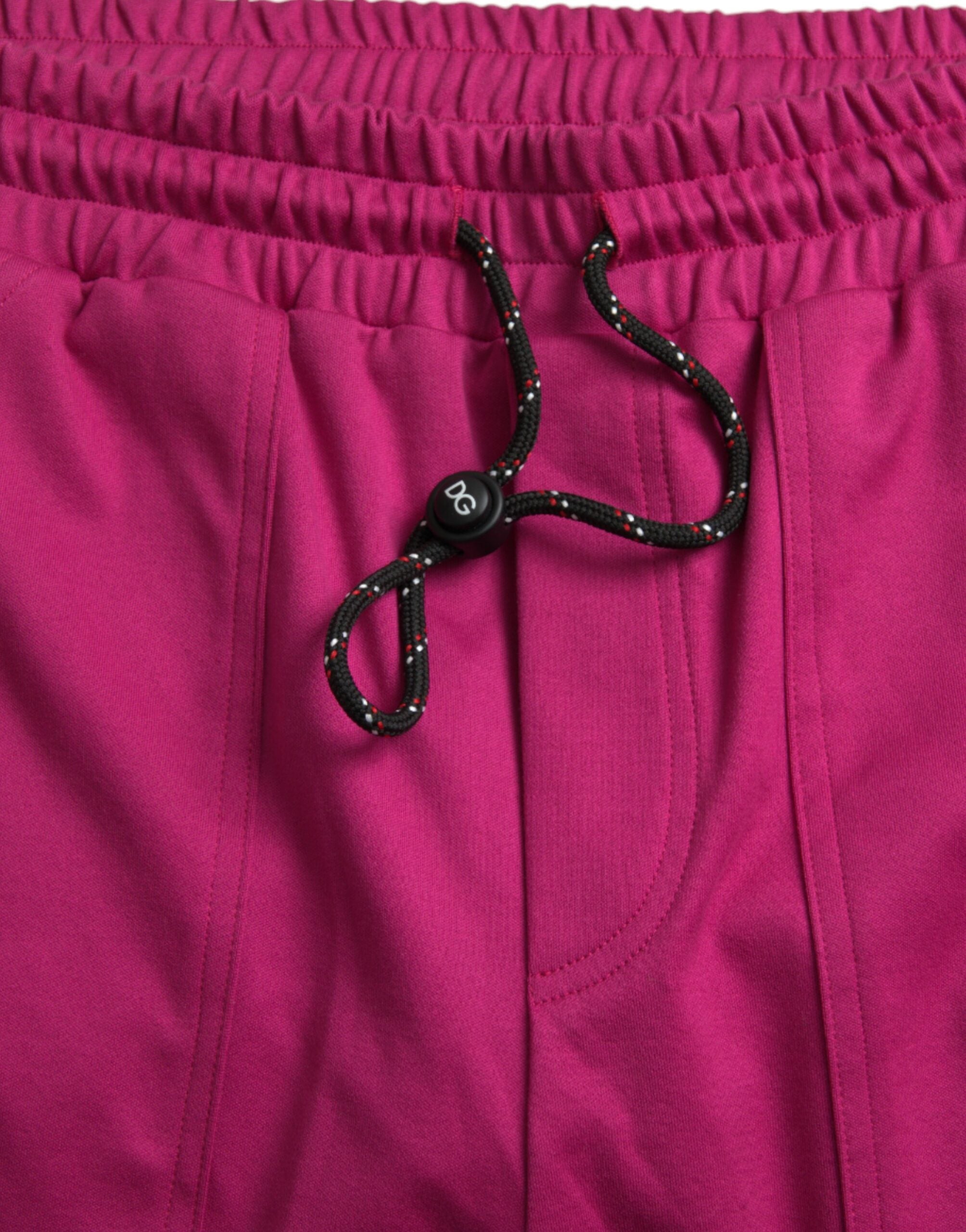 Dolce &amp;amp; Gabbana Rosa Logo Cargo Bomull Jogger Träningsbyxor