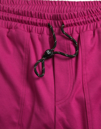 Dolce &amp;amp; Gabbana Rosa Logo Cargo Bomull Jogger Träningsbyxor