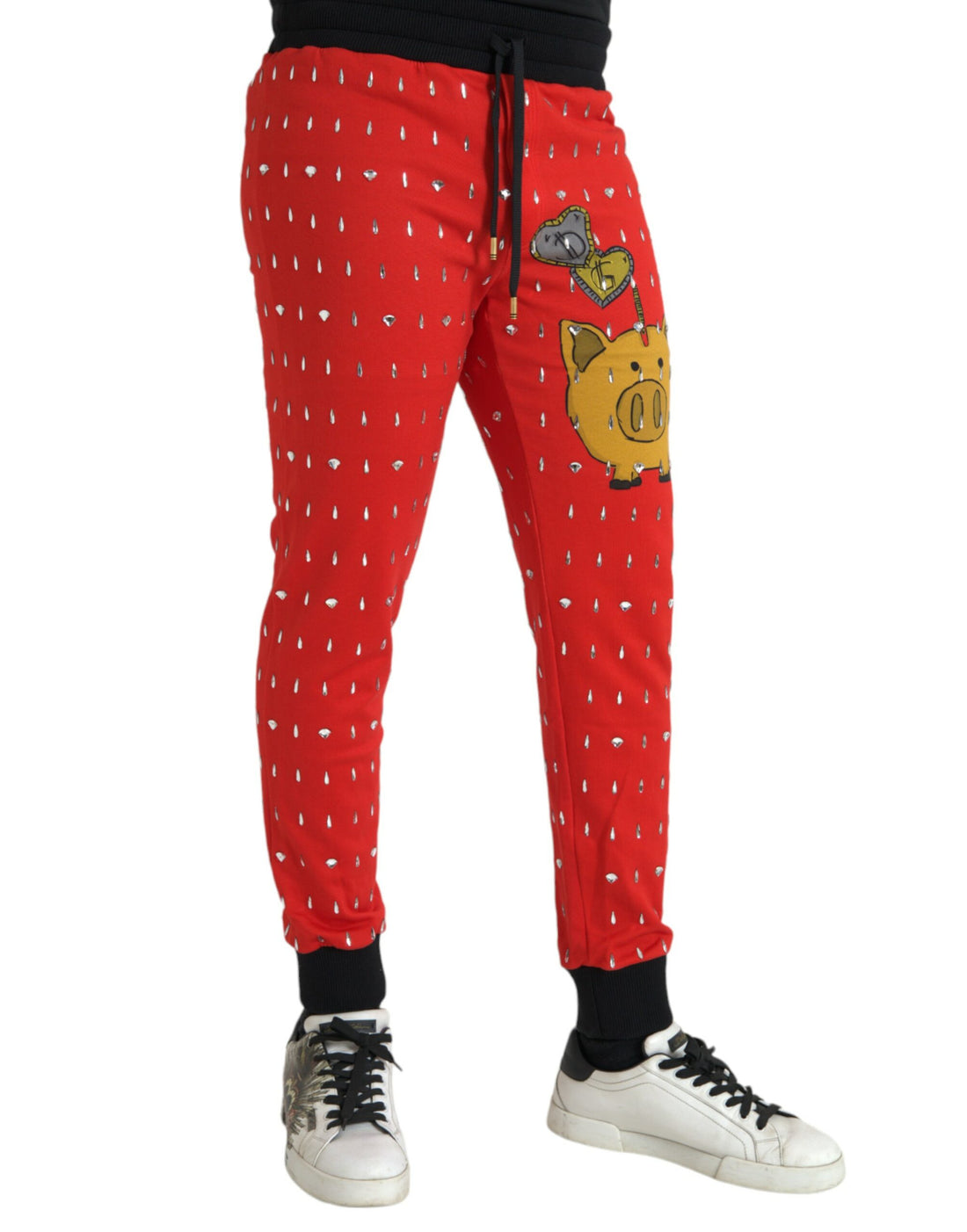 Dolce &amp;amp; Gabbana Röda Grisens År Jogger Träningsbyxor Byxor