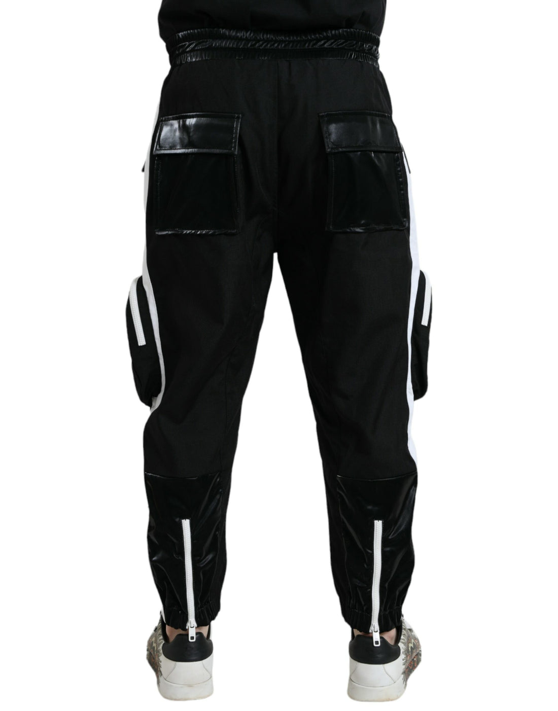 Dolce &amp;amp; Gabbana Svarta Nylon Cargo Jogger Herr Träningsbyxor Byxor