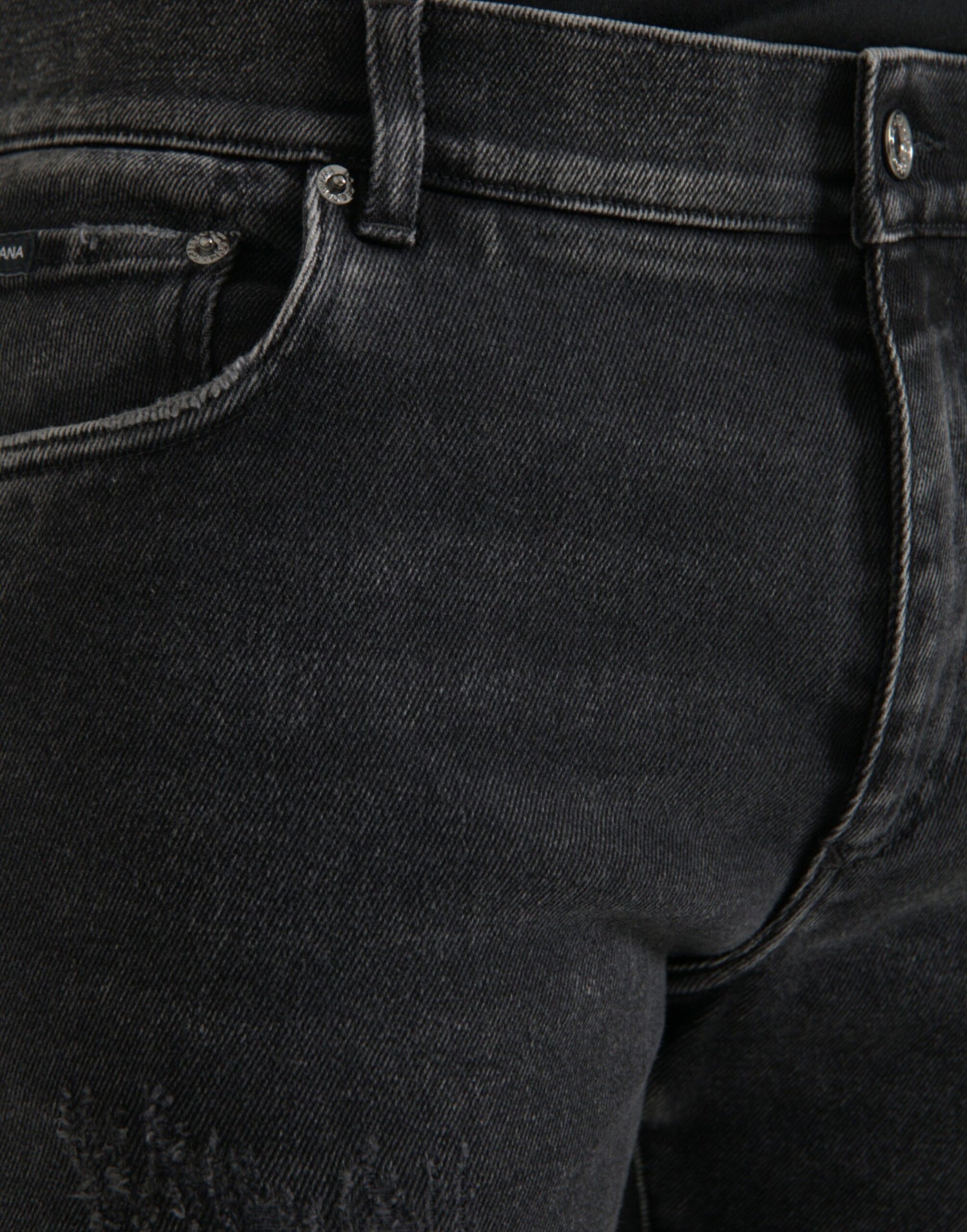 Dolce &amp; Gabbana Gray Cotton Stretch Skinny Denim Logo Jeans