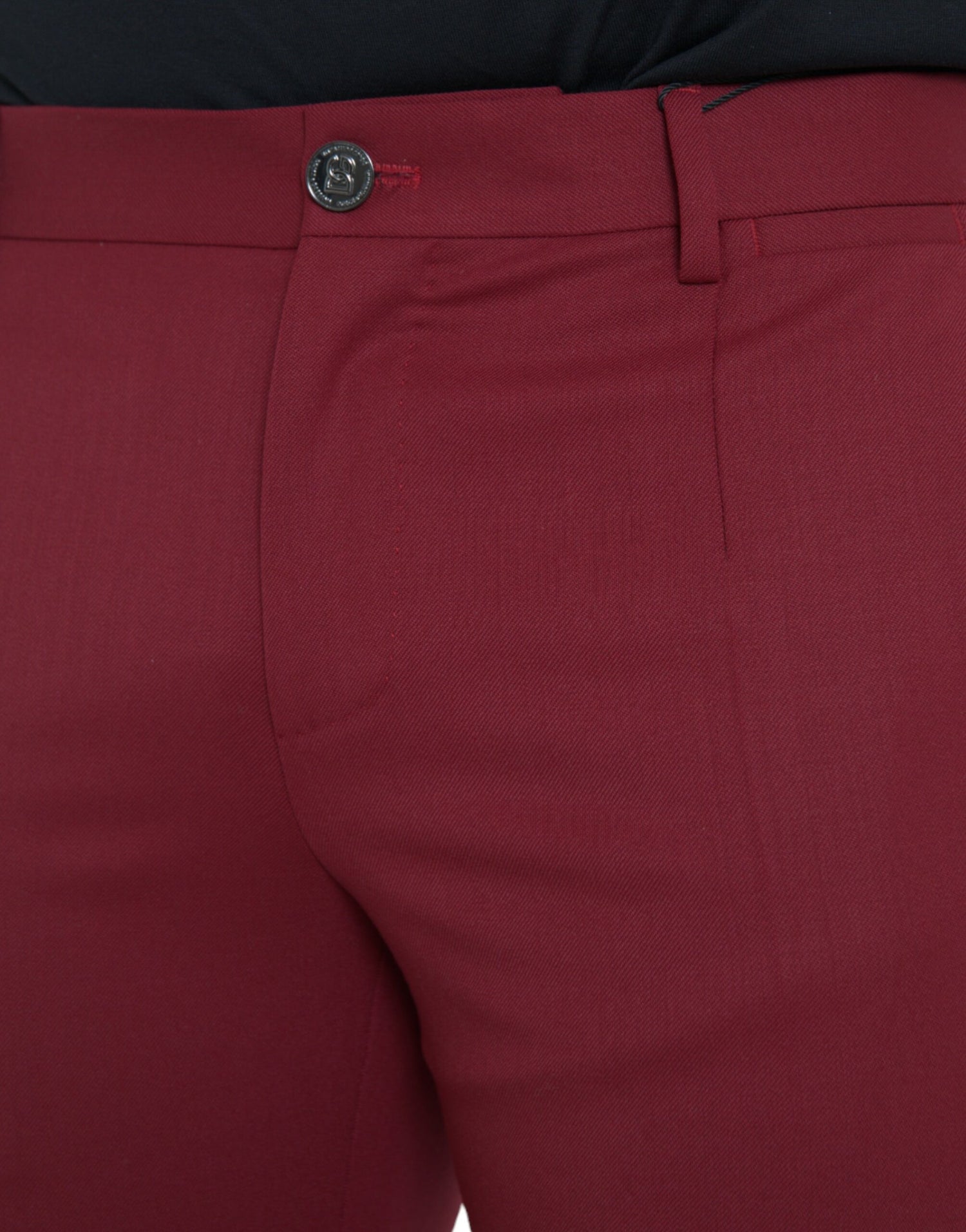 Dolce &amp; Gabbana Red Wool Men Slim Fit Dress Pants
