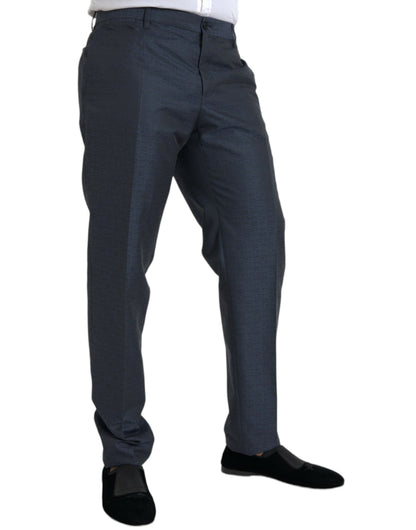 Dolce &amp; Gabbana Blue Wool Men Skinny Dress Pants