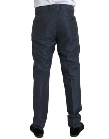Dolce &amp; Gabbana Blue Wool Men Skinny Dress Pants