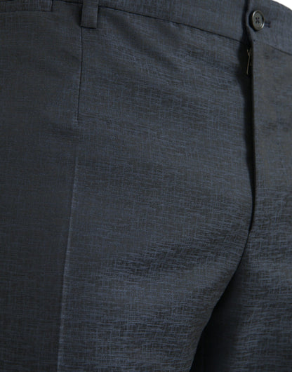Dolce &amp; Gabbana Blue Wool Men Skinny Dress Pants