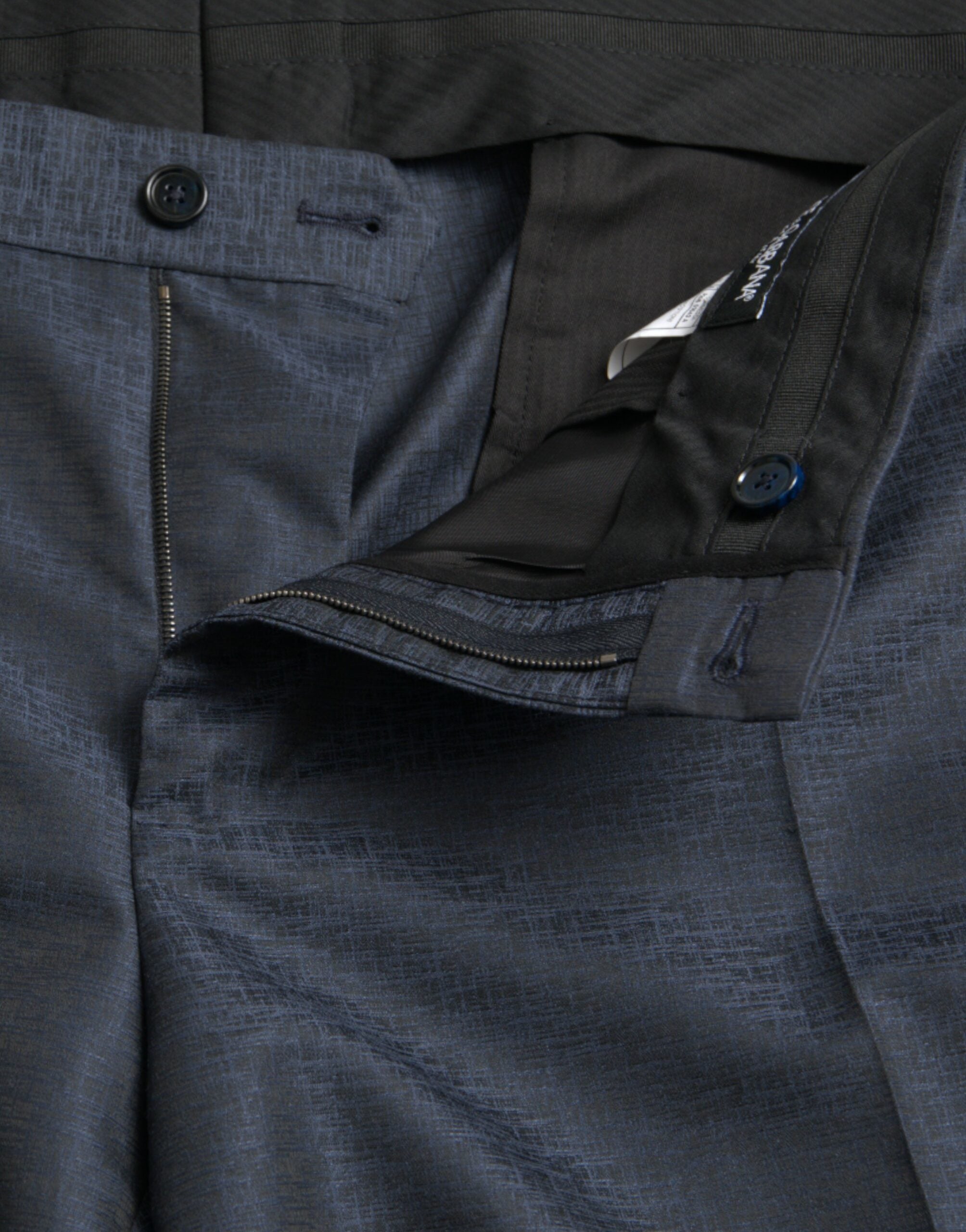Dolce &amp; Gabbana Blue Wool Men Skinny Dress Pants
