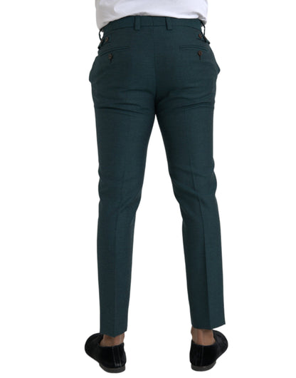 Dolce &amp; Gabbana Green Wool Skinny Slim Dress Pants