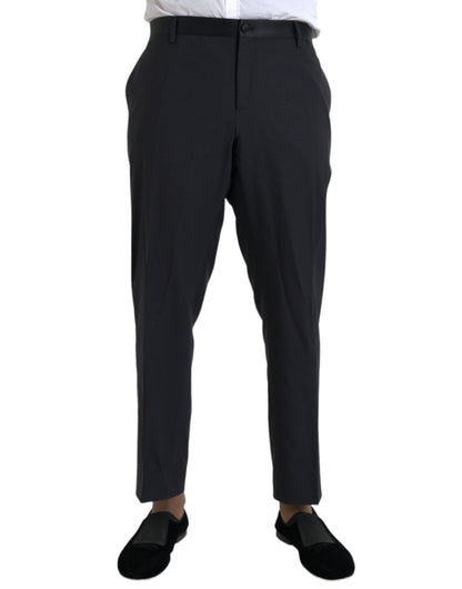 Dolce &amp; Gabbana Blue Wool Men Skinny Dress Pants