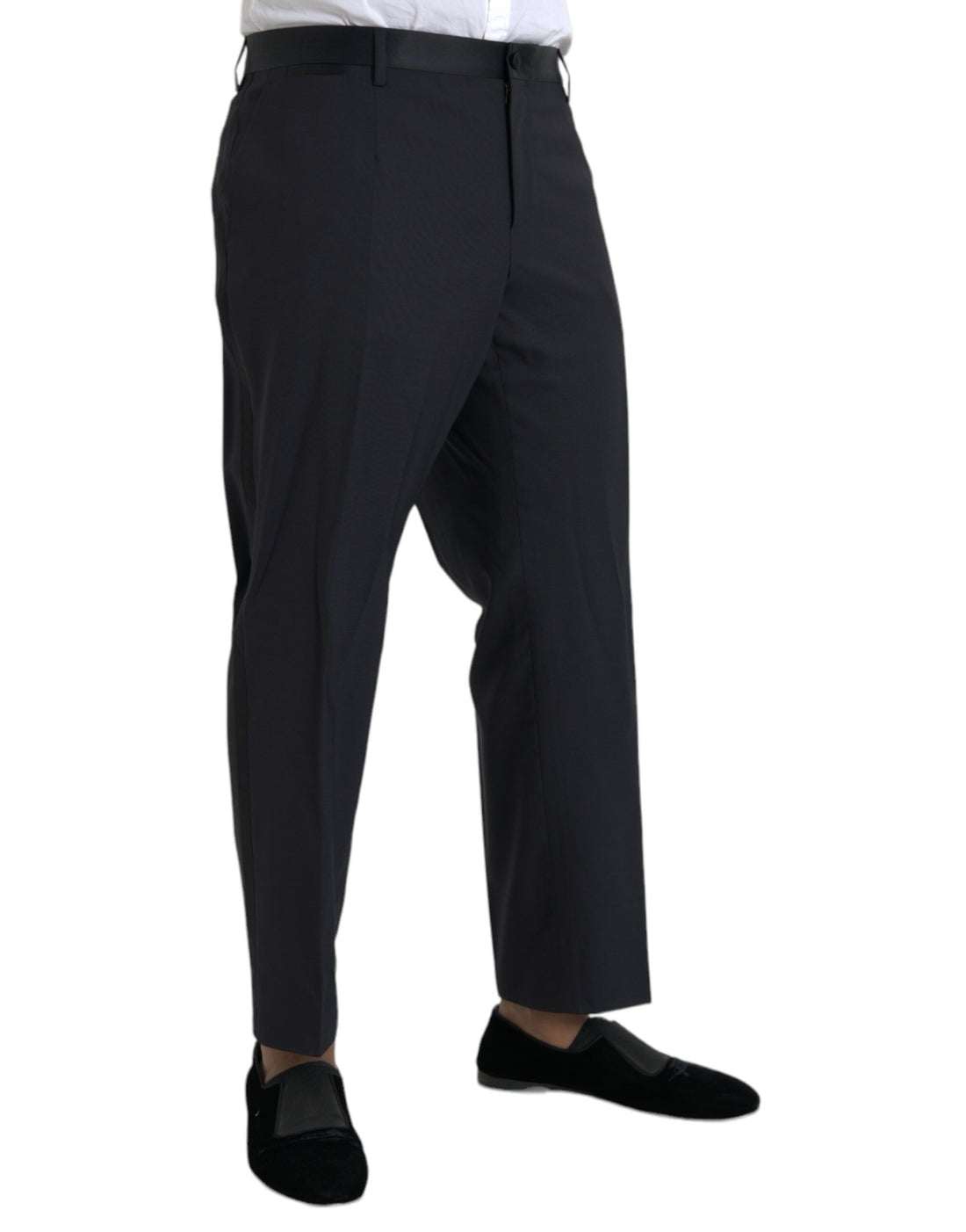 Dolce &amp;amp; Gabbana Blå Ull Herr Skinny Dressbyxor