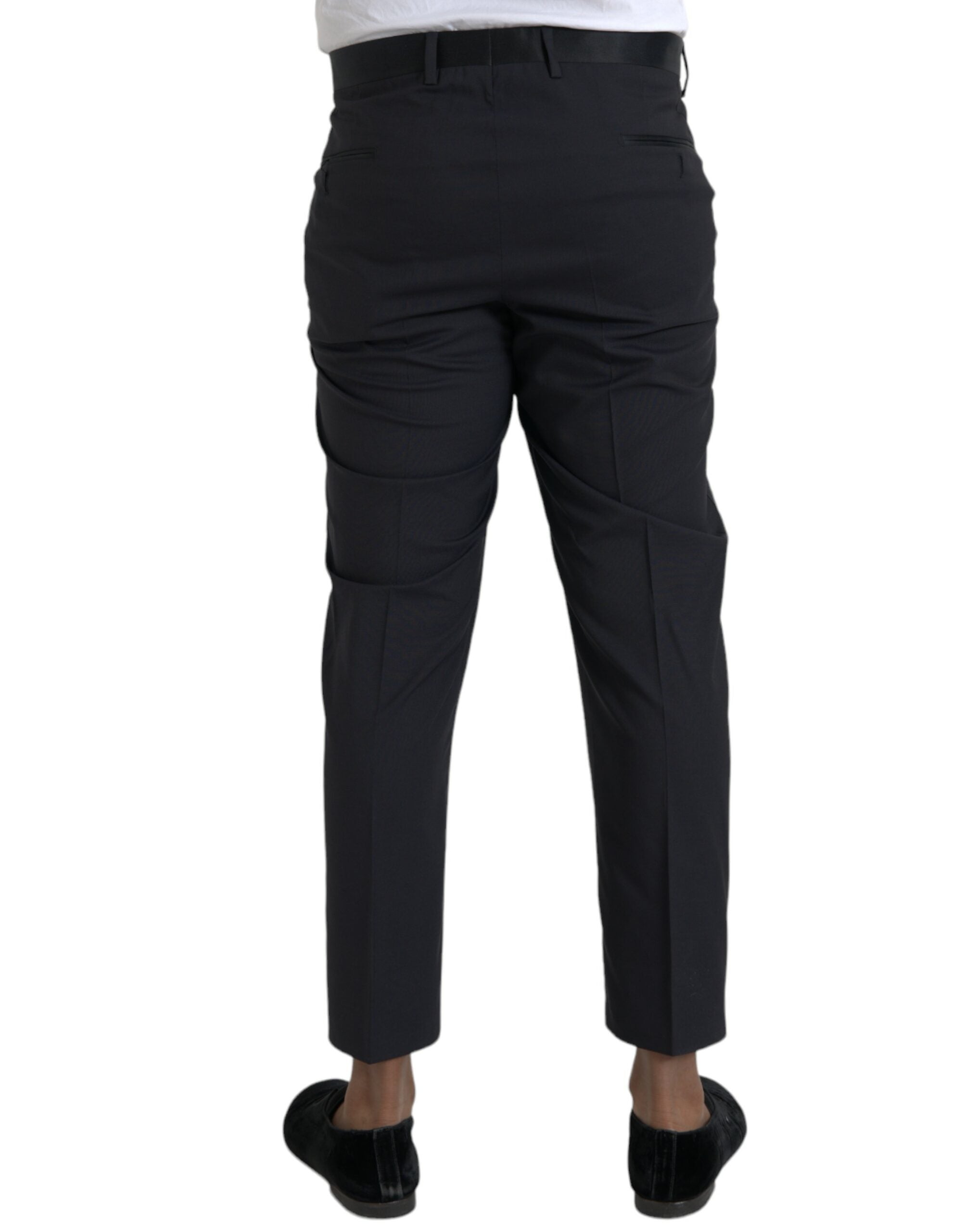 Dolce &amp; Gabbana Blue Wool Men Skinny Dress Pants