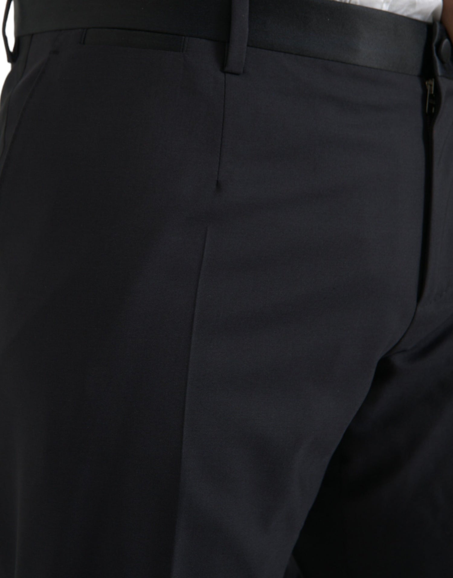 Dolce &amp; Gabbana Blue Wool Men Skinny Dress Pants