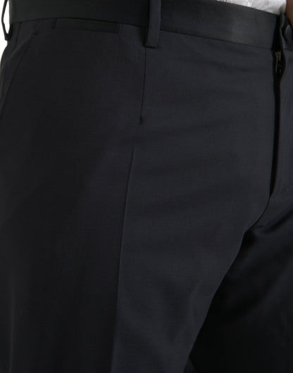 Dolce &amp; Gabbana Blue Wool Men Skinny Dress Pants