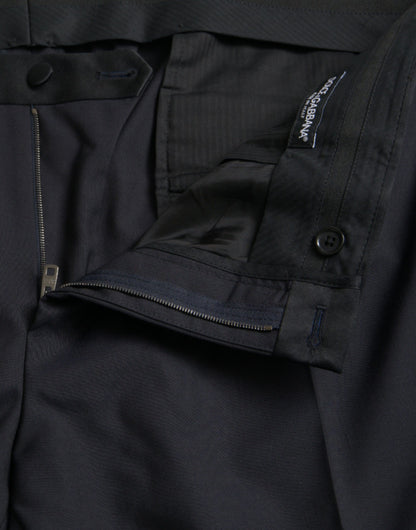 Dolce &amp; Gabbana Blue Wool Men Skinny Dress Pants