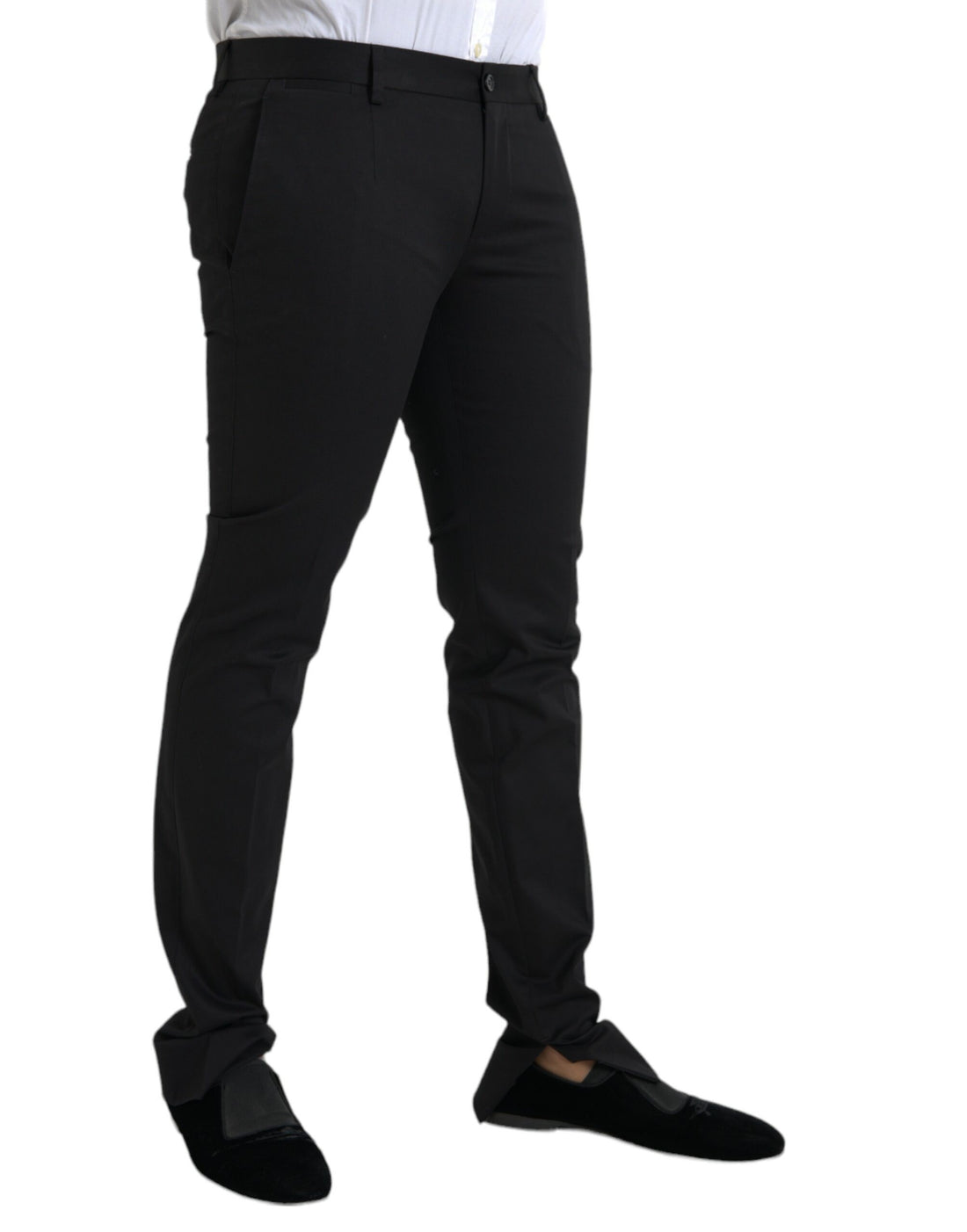 Dolce &amp;amp; Gabbana Svarta Bomulls Stretchiga Skinny Dressbyxor
