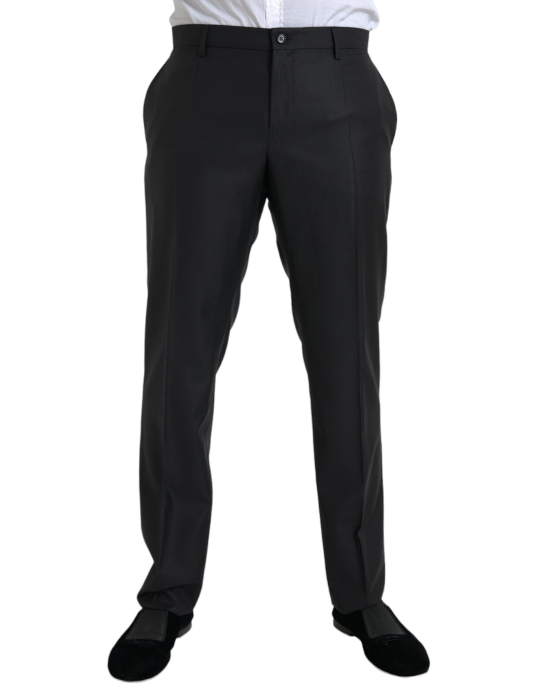 Dolce &amp;amp; Gabbana Svarta Ull-Siden Skinny Dressbyxor
