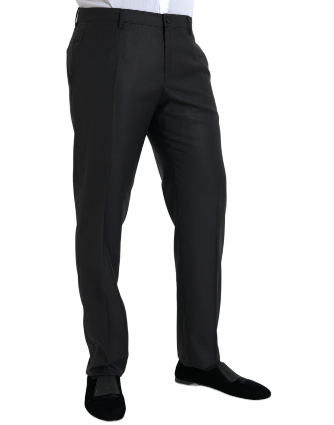 Dolce &amp;amp; Gabbana Svarta Ull-Siden Skinny Dressbyxor