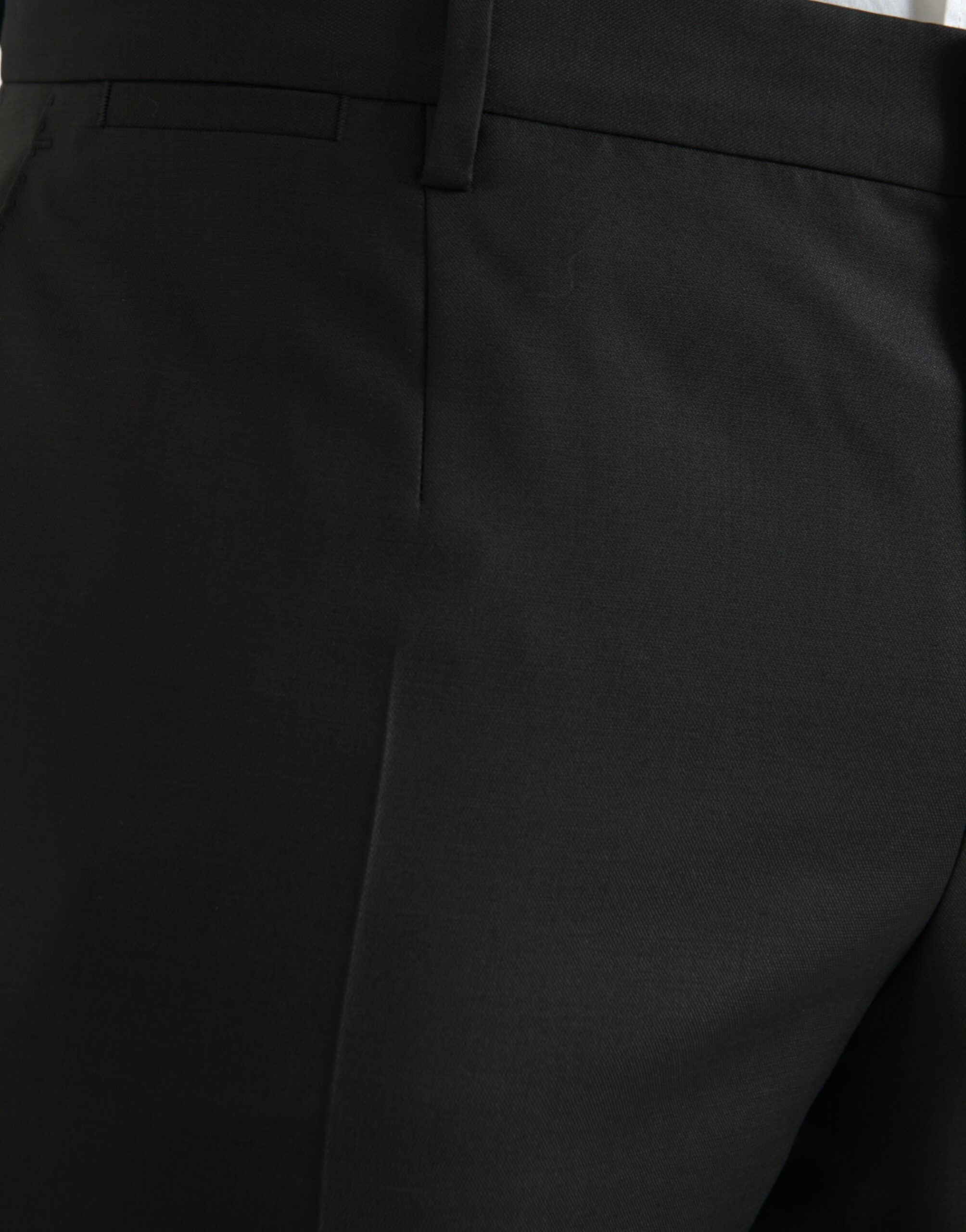 Dolce &amp; Gabbana Black Wool Silk Skinny Dress Pants