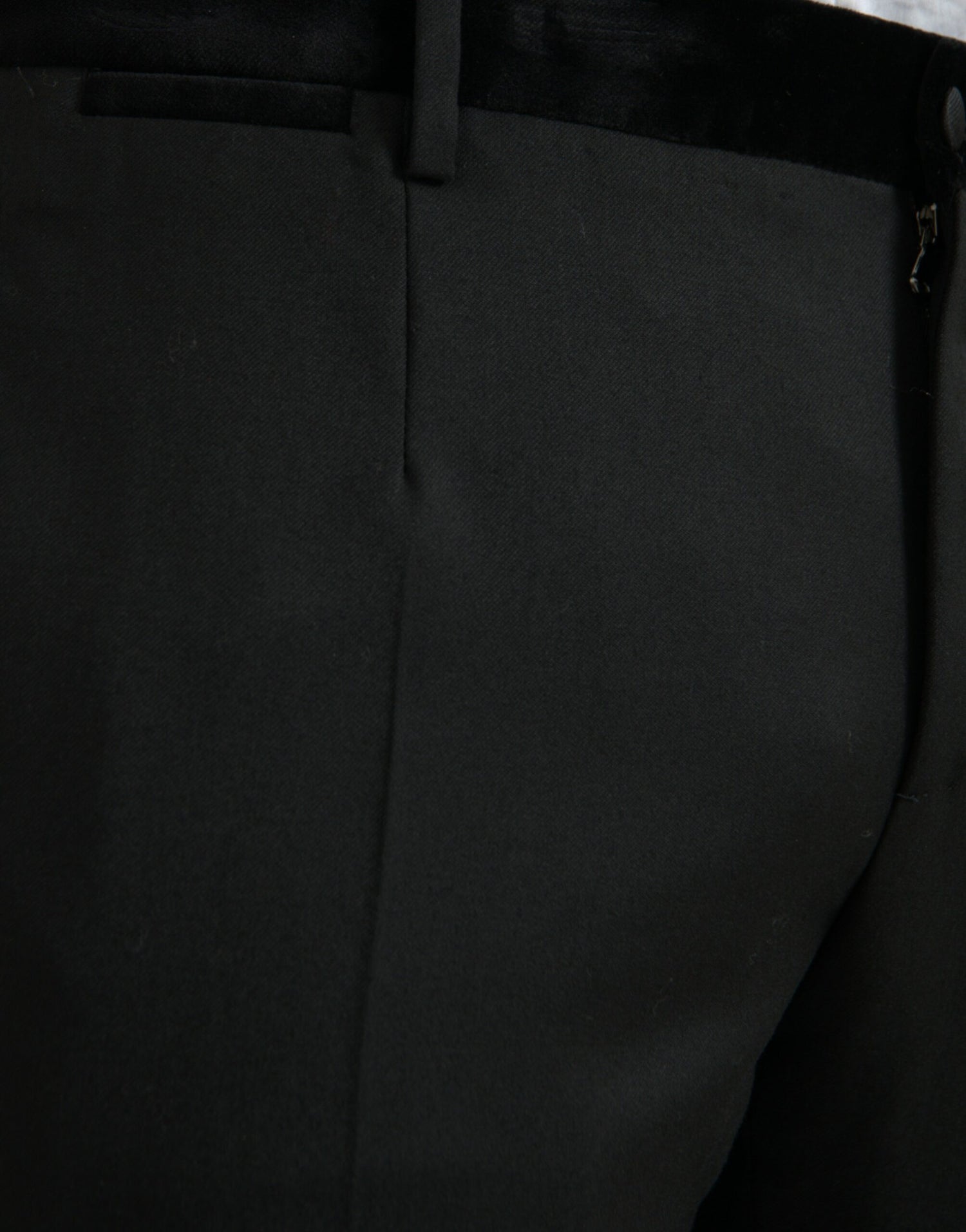 Dolce &amp; Gabbana Black Silk Men Skinny Dress Pants