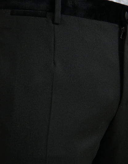 Dolce &amp; Gabbana Black Silk Men Skinny Dress Pants