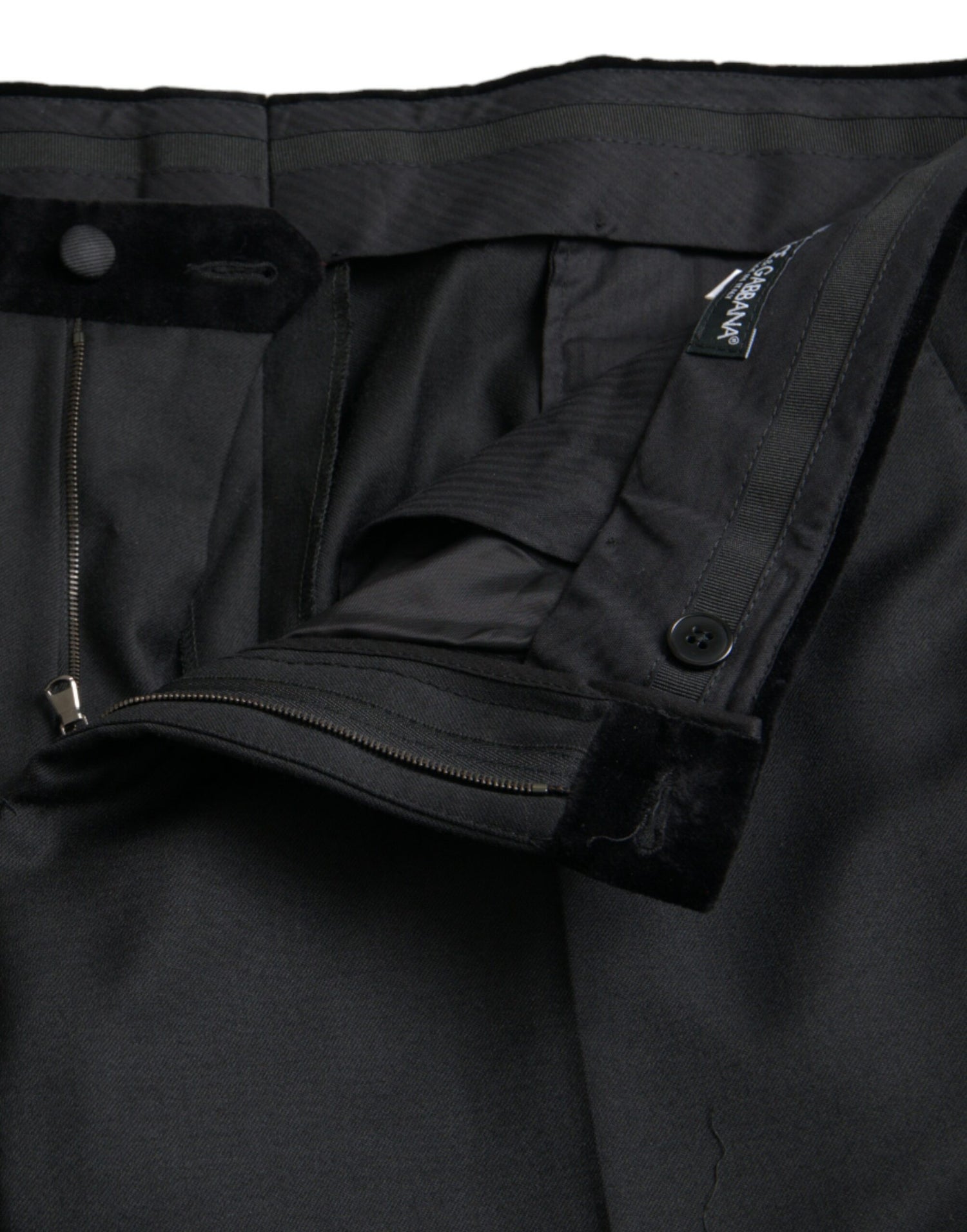 Dolce &amp; Gabbana Black Silk Men Skinny Dress Pants