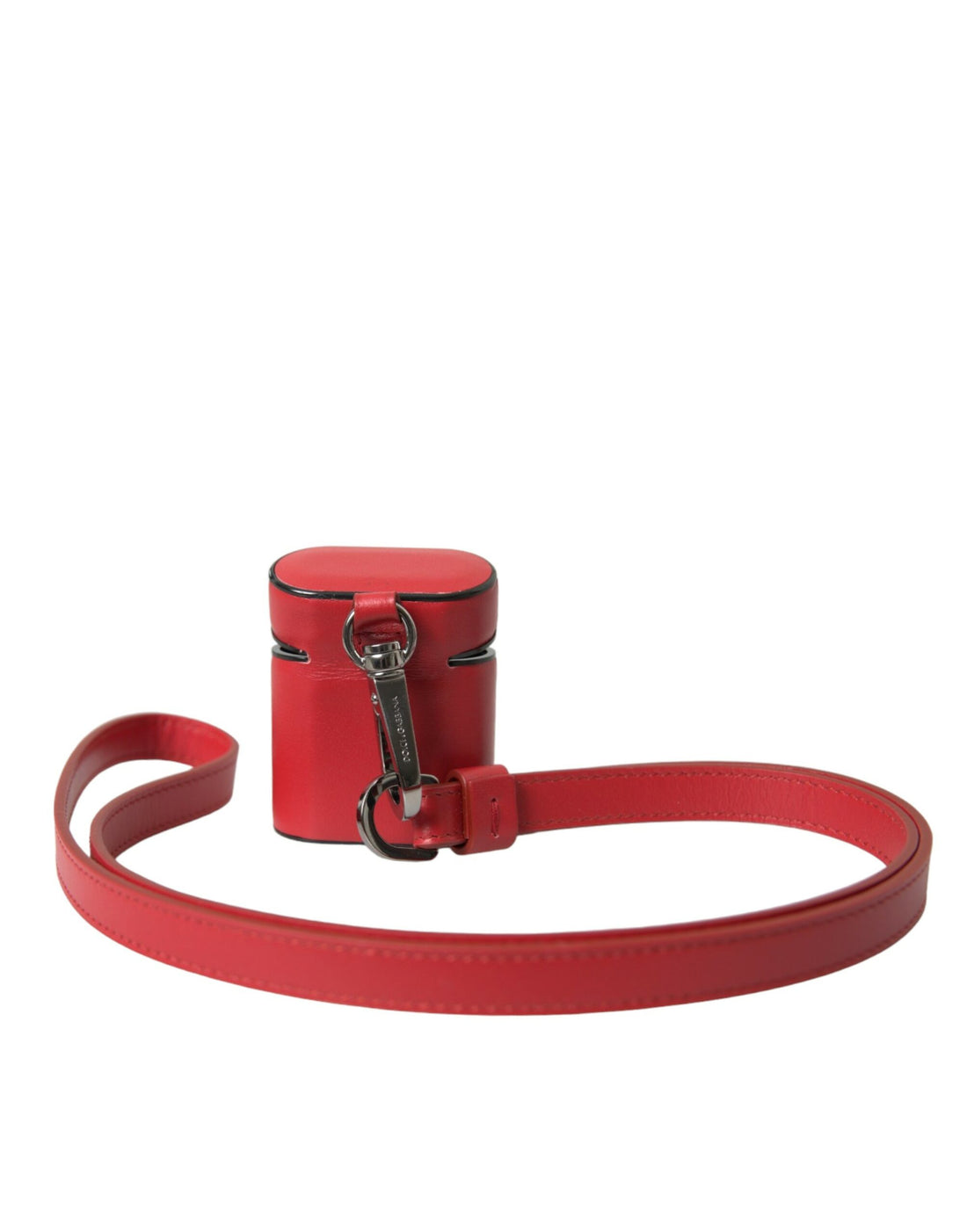 Dolce &amp;amp; Gabbana Rött Kalvskinnsläderarmband med Logotyptryck Herr Airpods-fodral