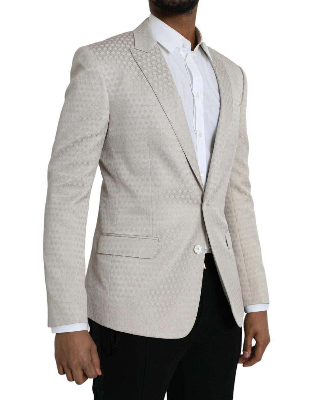 Dolce &amp;amp; Gabbana Beige MARTINI Enkelknäppt Kavaj