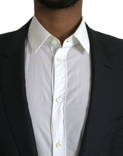 Dolce &amp; Gabbana Black Wool Notch SingleBreasted Coat Blazer