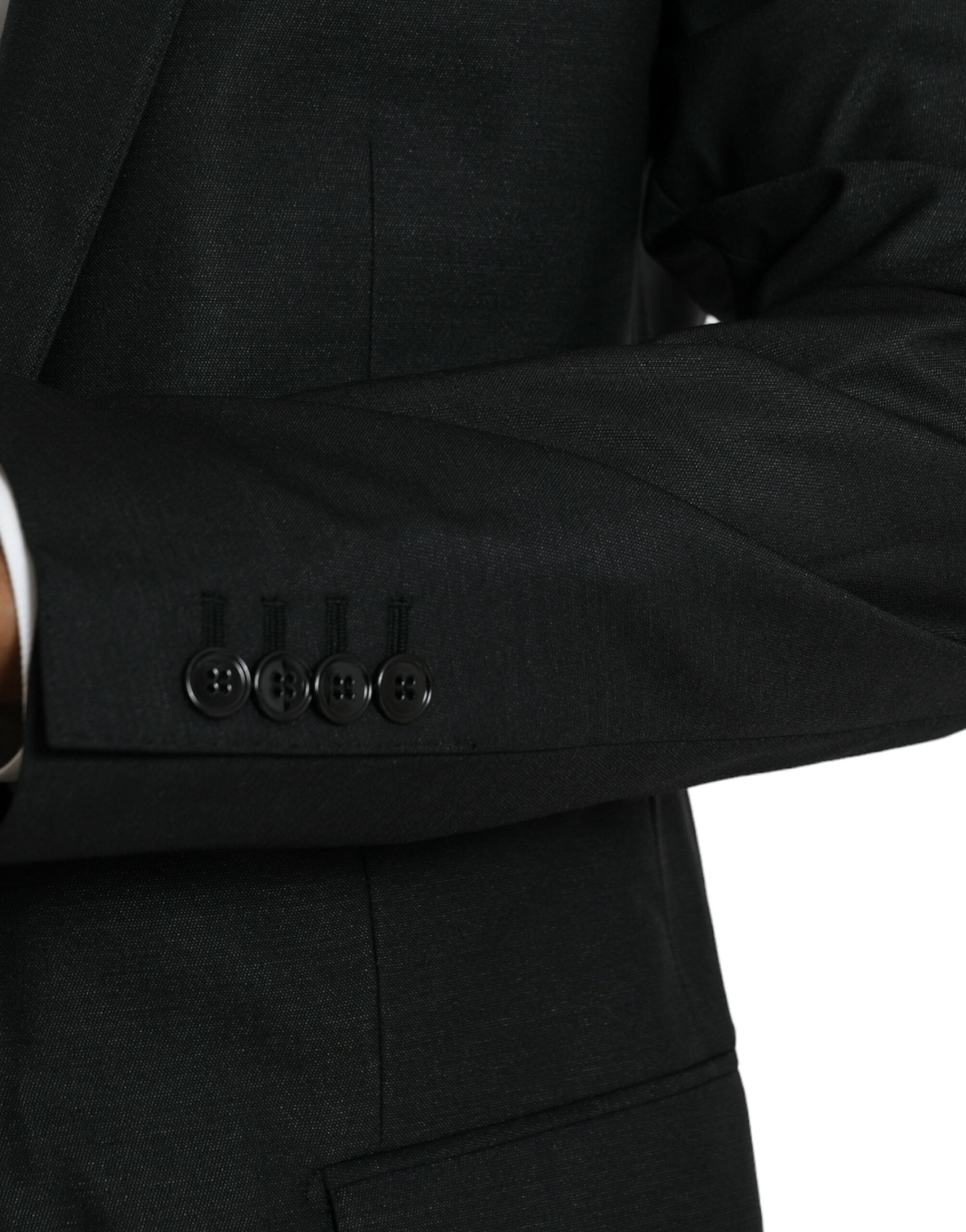 Dolce &amp; Gabbana Black Wool Notch SingleBreasted Coat Blazer