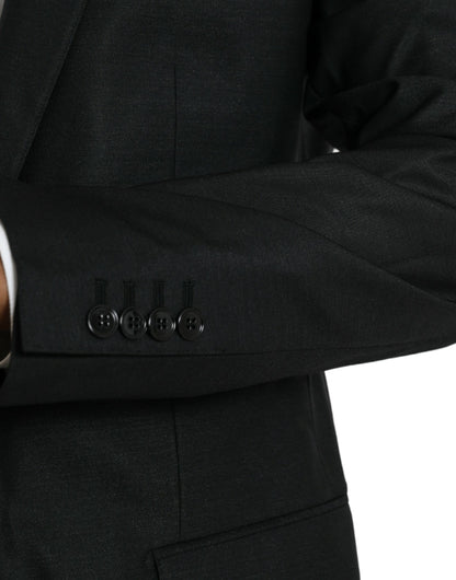 Dolce &amp; Gabbana Black Wool Notch SingleBreasted Coat Blazer