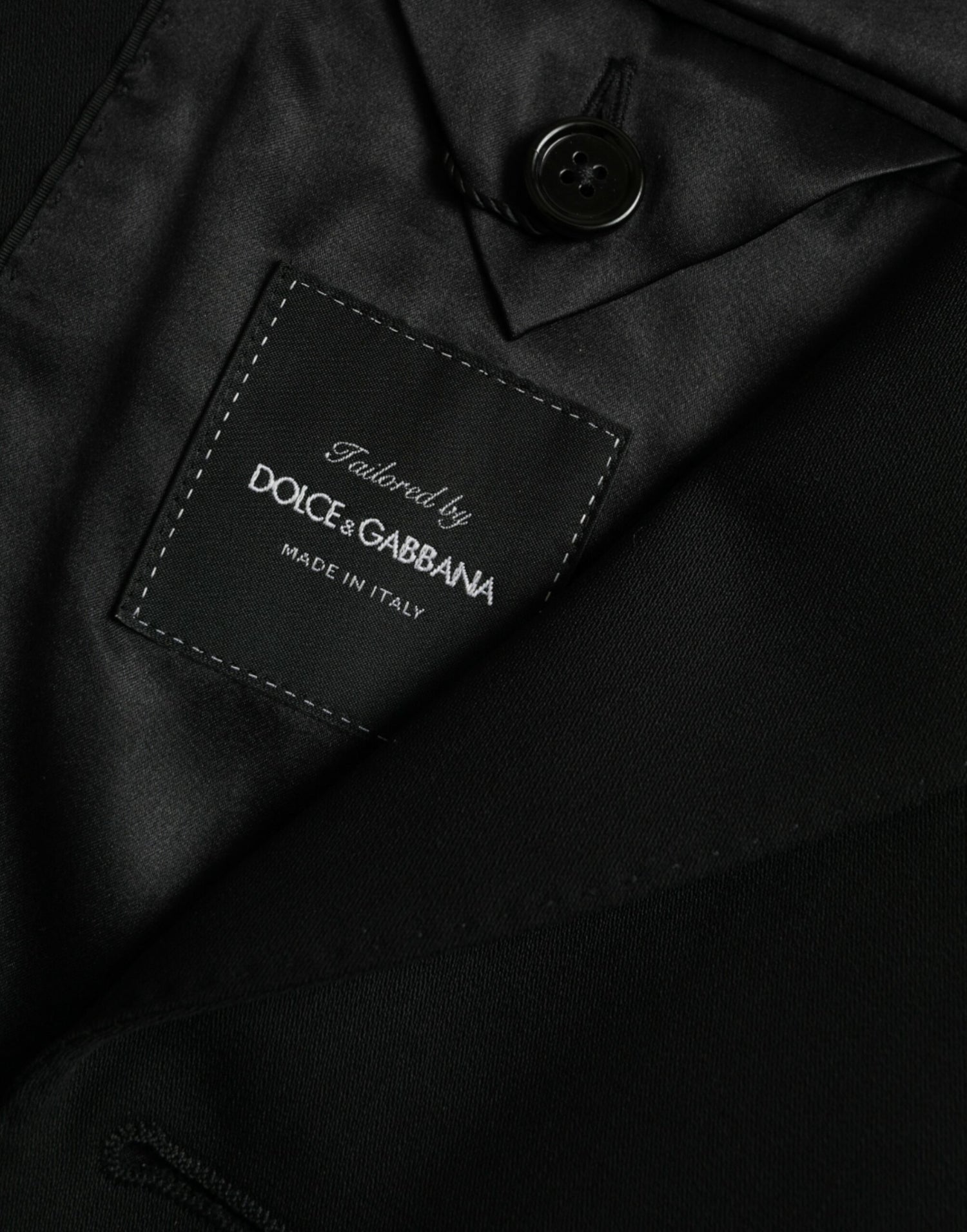 Dolce &amp;amp; Gabbana Svart Ull Peak Enkelknäppt Kavaj