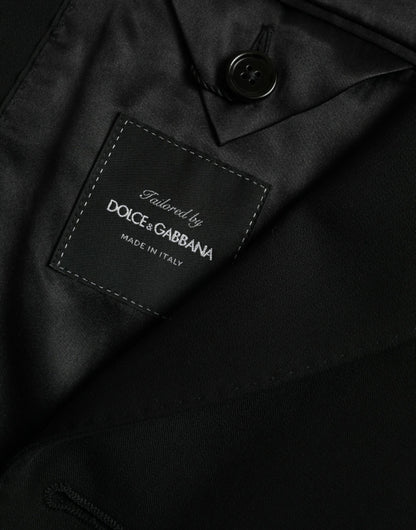 Dolce &amp;amp; Gabbana Svart Ull Peak Enkelknäppt Kavaj